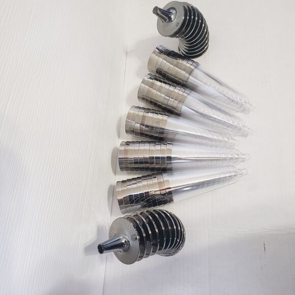 Plastic Stemmed Champagne Flutes Set of 48 Clear with Silver Rim + Base 4 oz New - Picture 4 of 8